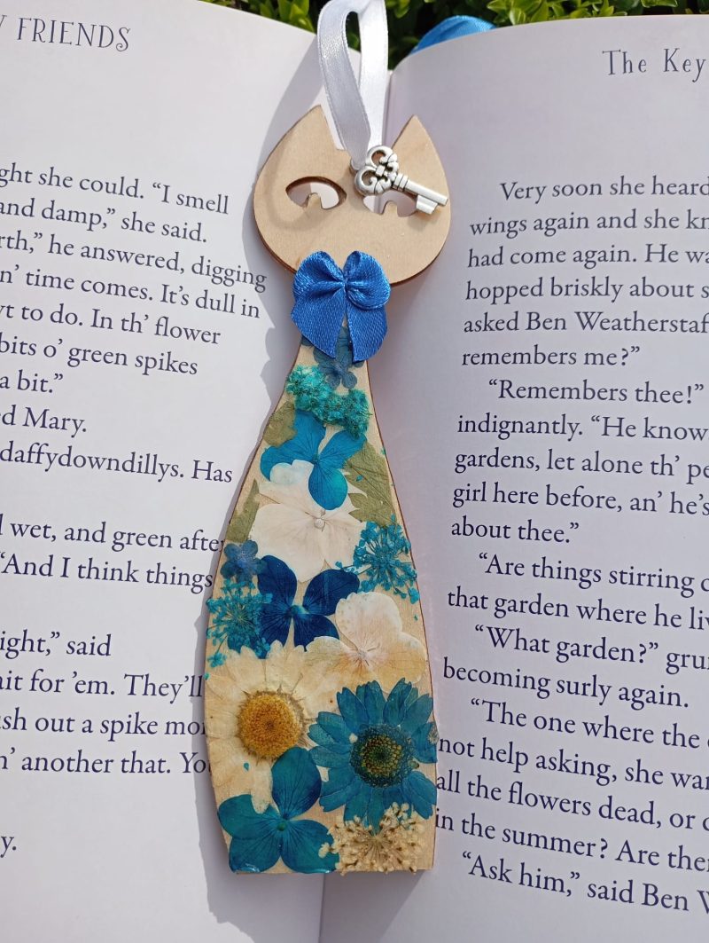 Handmade Natural Wood & Real Floral Bookmark