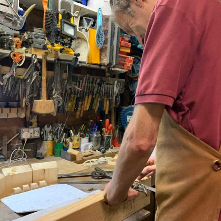 Handmade Spring Cottage green wooden ornament - Deluxe edition with working lamp