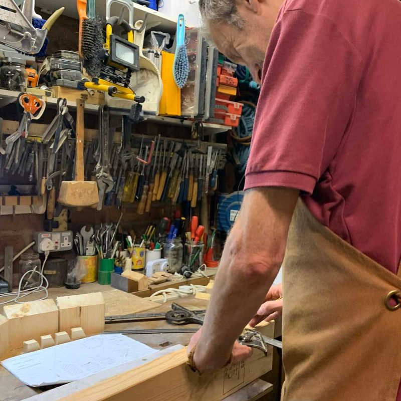 Handmade Spring Cottage green wooden ornament - Deluxe edition with working lamp