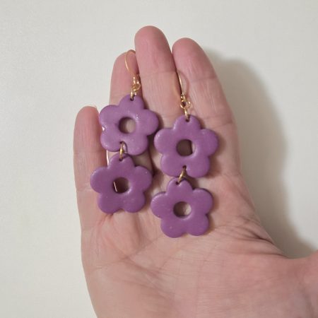 Polymer Clay Earrings Lavender Bloom