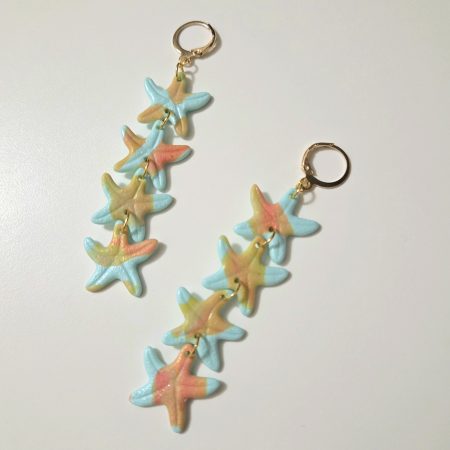 Polymer Clay Earrings Pastel Starfish