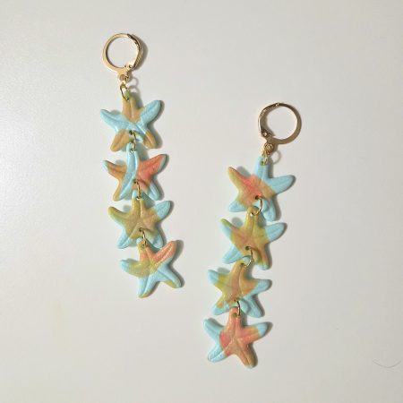 Polymer Clay Earrings Pastel Starfish