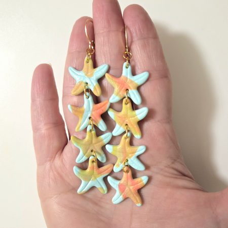 Polymer Clay Earrings Pastel Starfish
