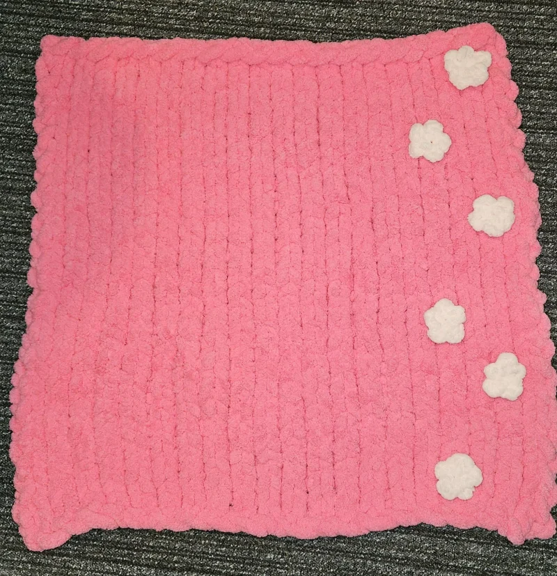 Chunky Finger‑Knitted Baby Blanket – Handmade Soft Newborn Gift Sage Green