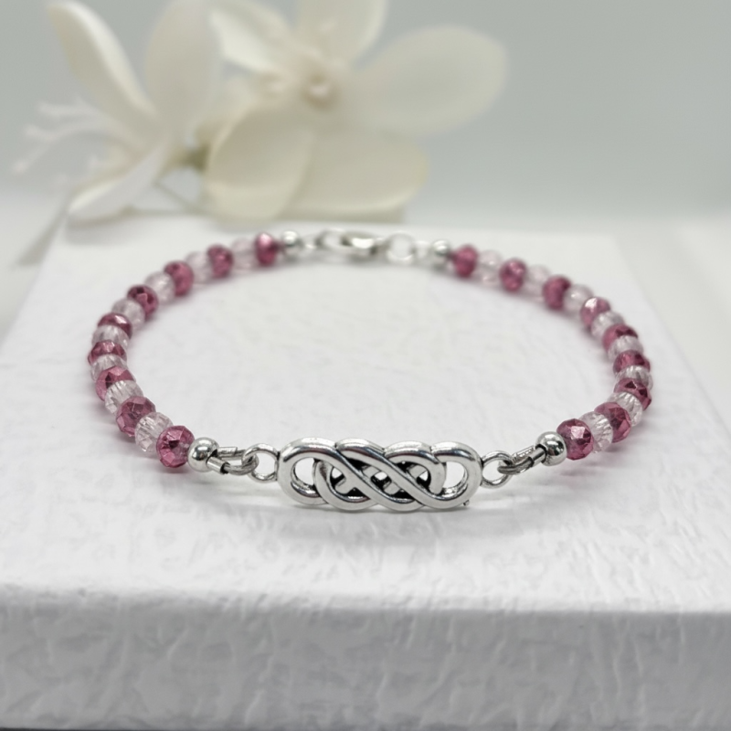 Pink Crystal Infinity knot Bracelet