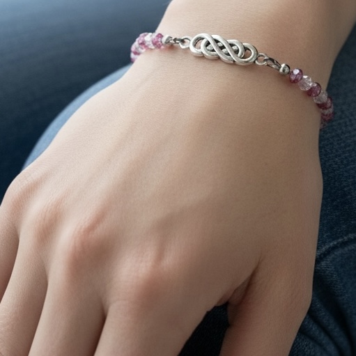 Pink Crystal Infinity knot Bracelet