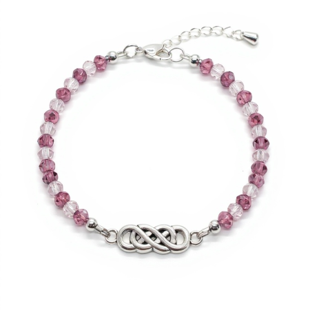 Pink Crystal Infinity knot Bracelet