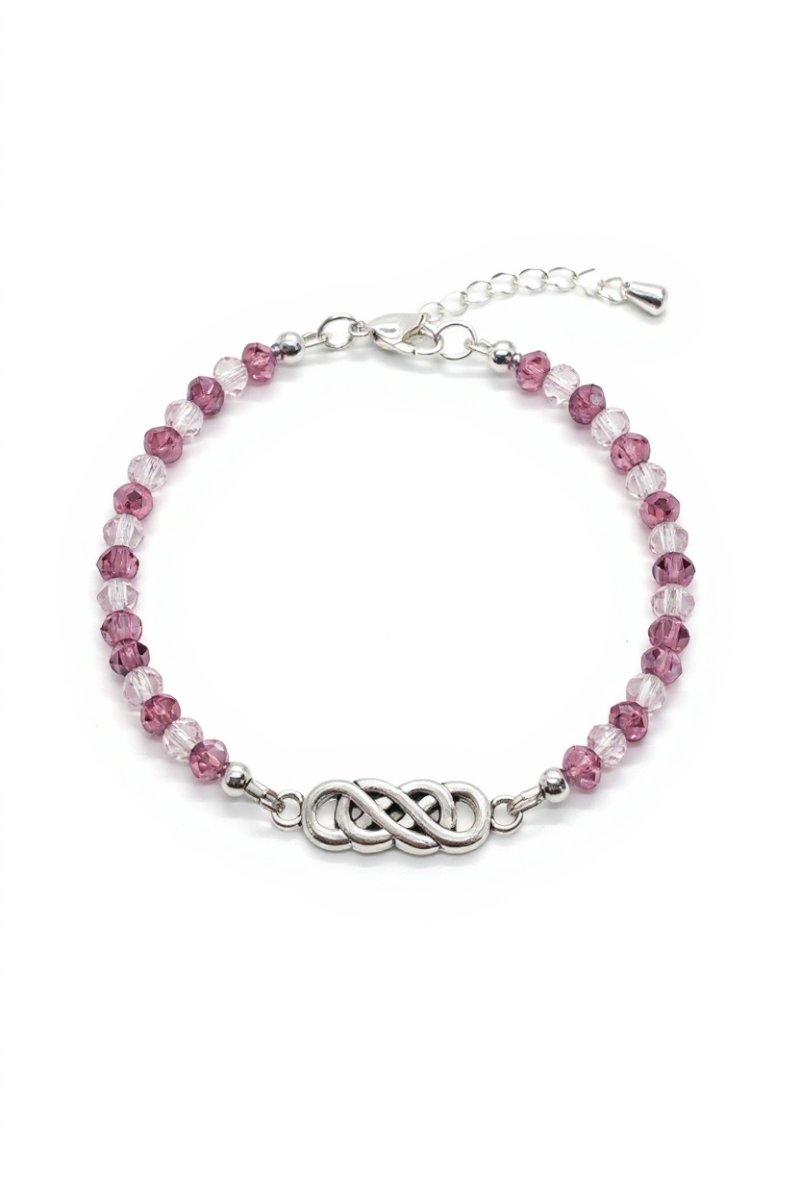 Pink Crystal Infinity knot Bracelet