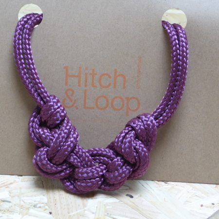 Burgundy textile knotted necklace