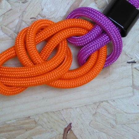 Pink and orange textile necklace