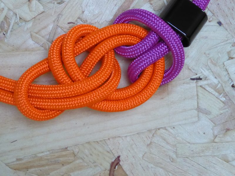 Pink and orange textile necklace