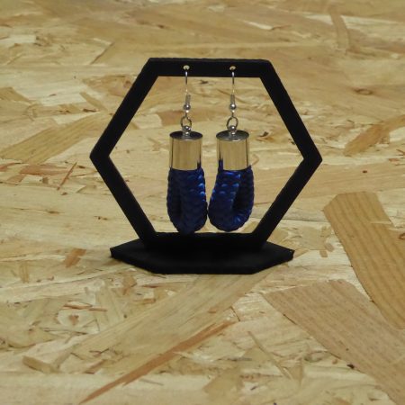 Cobalt blue rope drop earrings