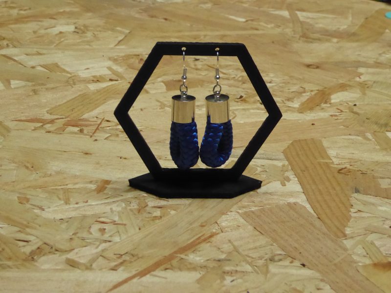 Cobalt blue rope drop earrings