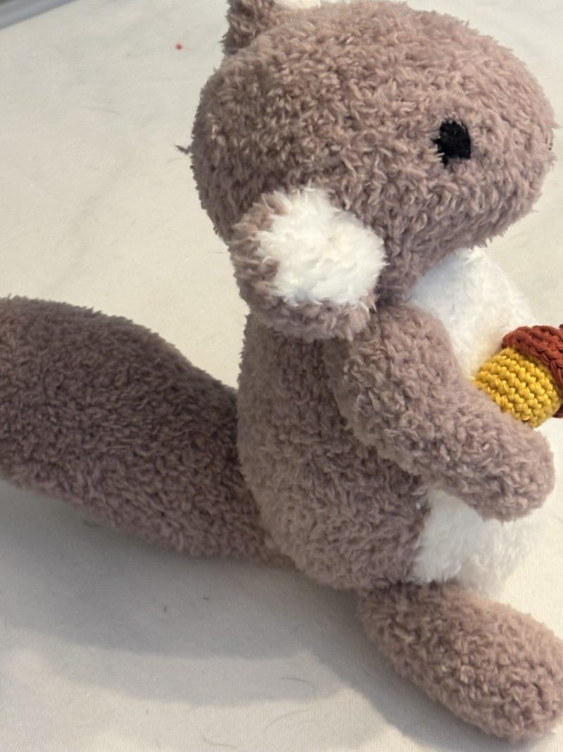 Hand Knitted Toy Squirrel in Soft Yarn