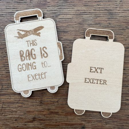 Wooden Suitcase Luggage Tag