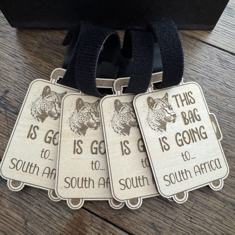 Wooden Suitcase Luggage Tag