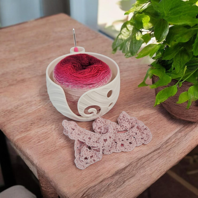 Yarn Bowl, Yarn Holder with Scissors and Hook Pot in a range of colours