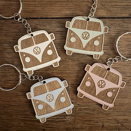 Engraved Wooden Camper Van Keyring