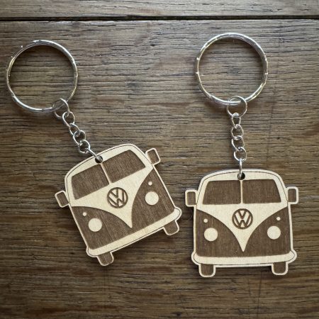 Engraved Wooden Camper Van Keyring