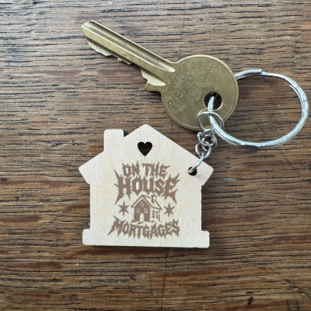Personalised Handmade House Shaped Lasercut Wooden Keyring