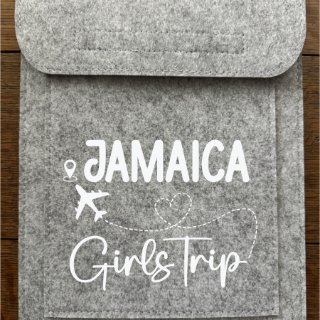 Felt Travel Wallet – Tablet / iPad Sleeve with Passport Pocket – Personalised Travel Organiser