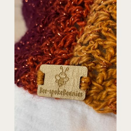 Crocheted Infinity Scarf in Sparkly Autumn Sunset Colours.