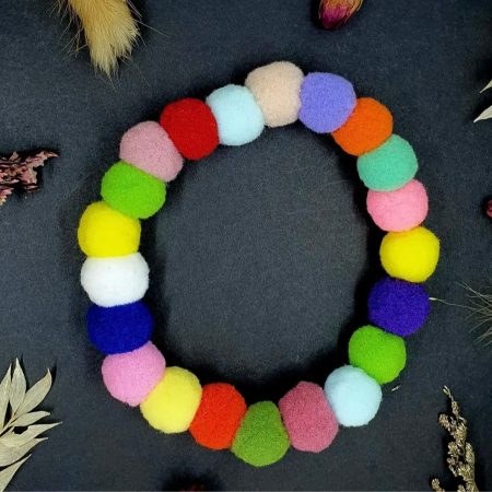 Fuzzy Rainbow Pet Necklace