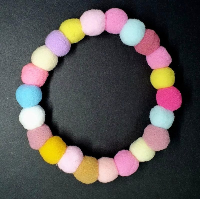 Fuzzy Pastel Pom Pom Pet Necklace