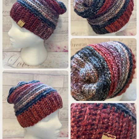Crocheted Slouchy Beanie Hat - Unisex