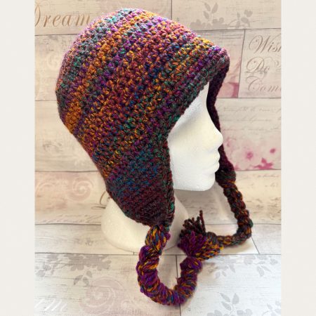 Crocheted Sherpa Style Hat with Ear Flaps - Unisex
