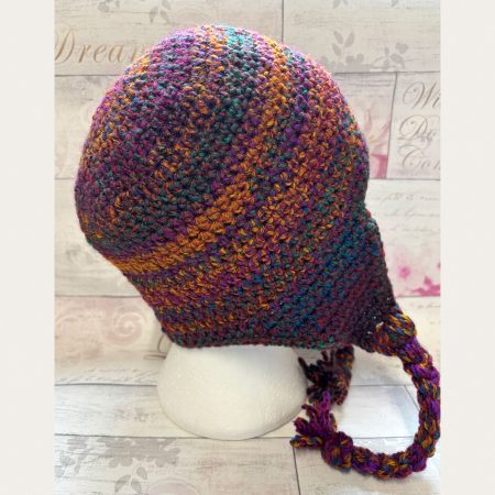 Crocheted Sherpa Style Hat with Ear Flaps - Unisex