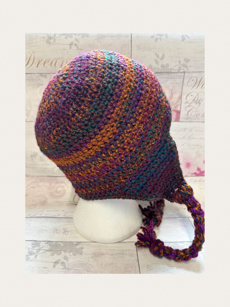 Crocheted Sherpa Style Hat with Ear Flaps - Unisex