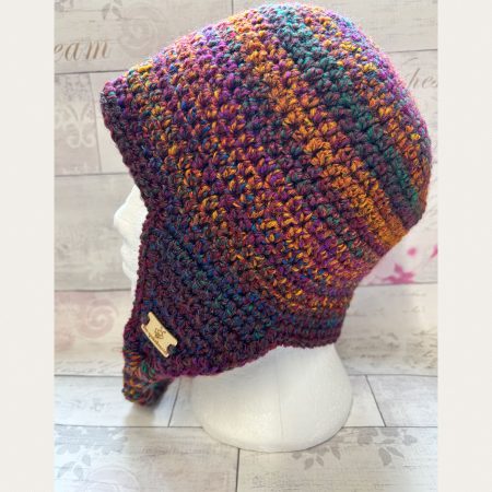 Crocheted Sherpa Style Hat with Ear Flaps - Unisex