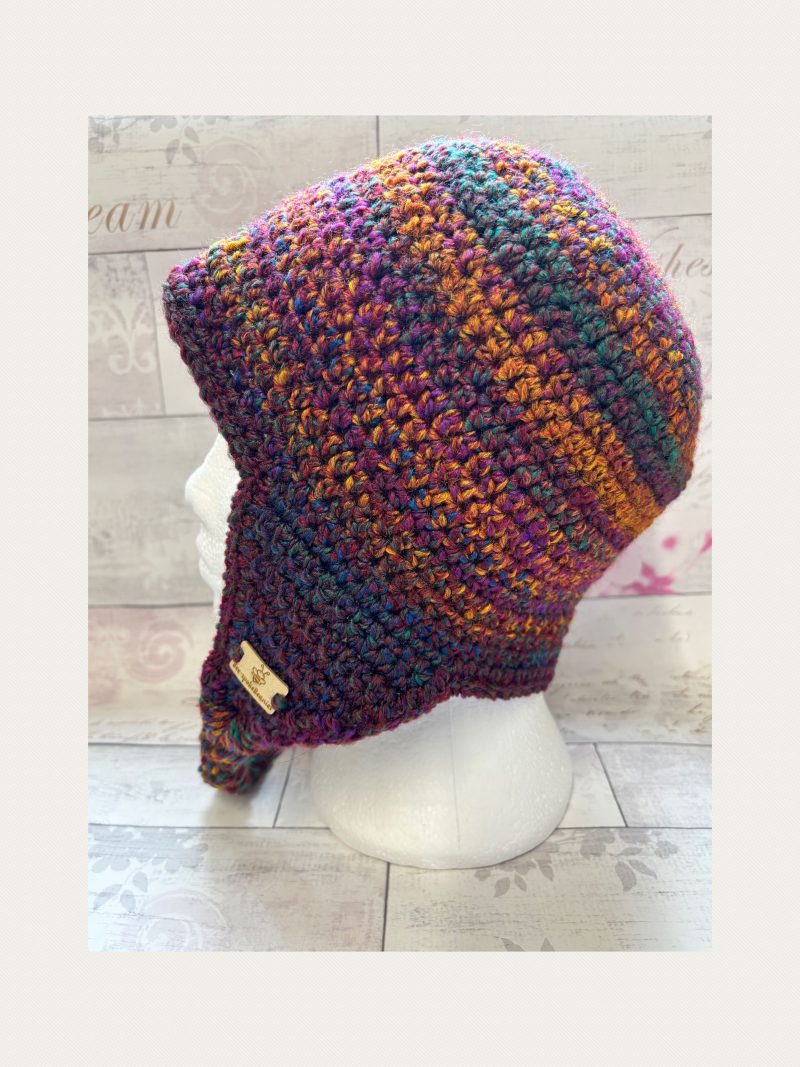 Crocheted Sherpa Style Hat with Ear Flaps - Unisex