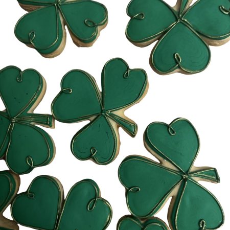 6 Shamrock Decorated Cookies