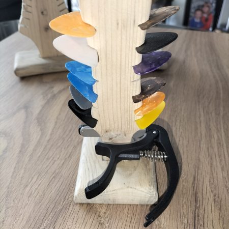 Guitar head stock pick holder