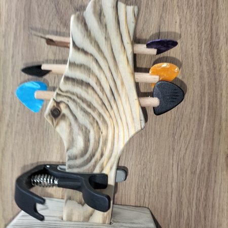 Guitar head stock pick holder