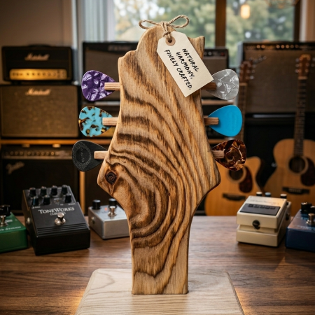 Guitar head stock pick holder