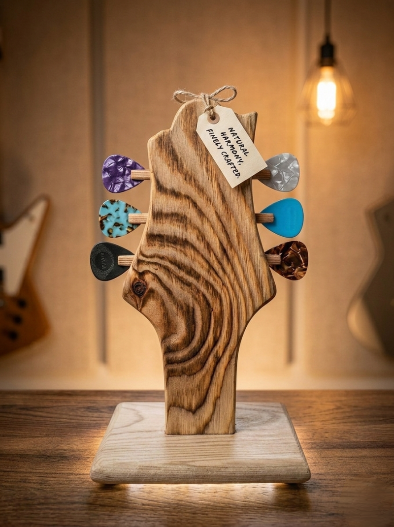 Guitar head stock pick holder