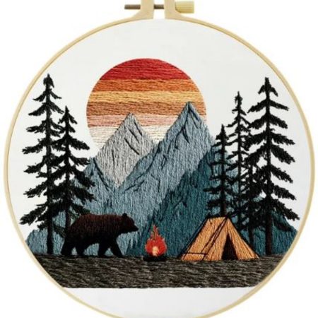 Cross Stitch Embroidery Kit for Beginners | Carmping (20cm with frame)