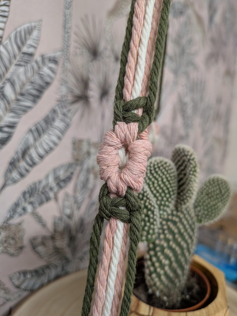 Handmade Macrame Hanging Shelf | Wood Slice Plant Display | Boho Decor