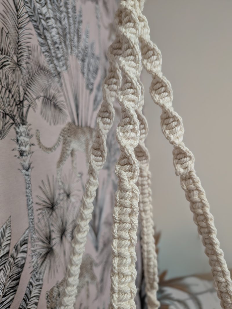 Macrame Hanging Shelf with Wood Slice | Round Plant & Trinket Shelf | Handmade Wall Decor