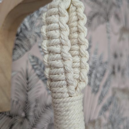 Macrame Hanging Shelf with Wood Slice | Round Plant & Trinket Shelf | Handmade Wall Decor