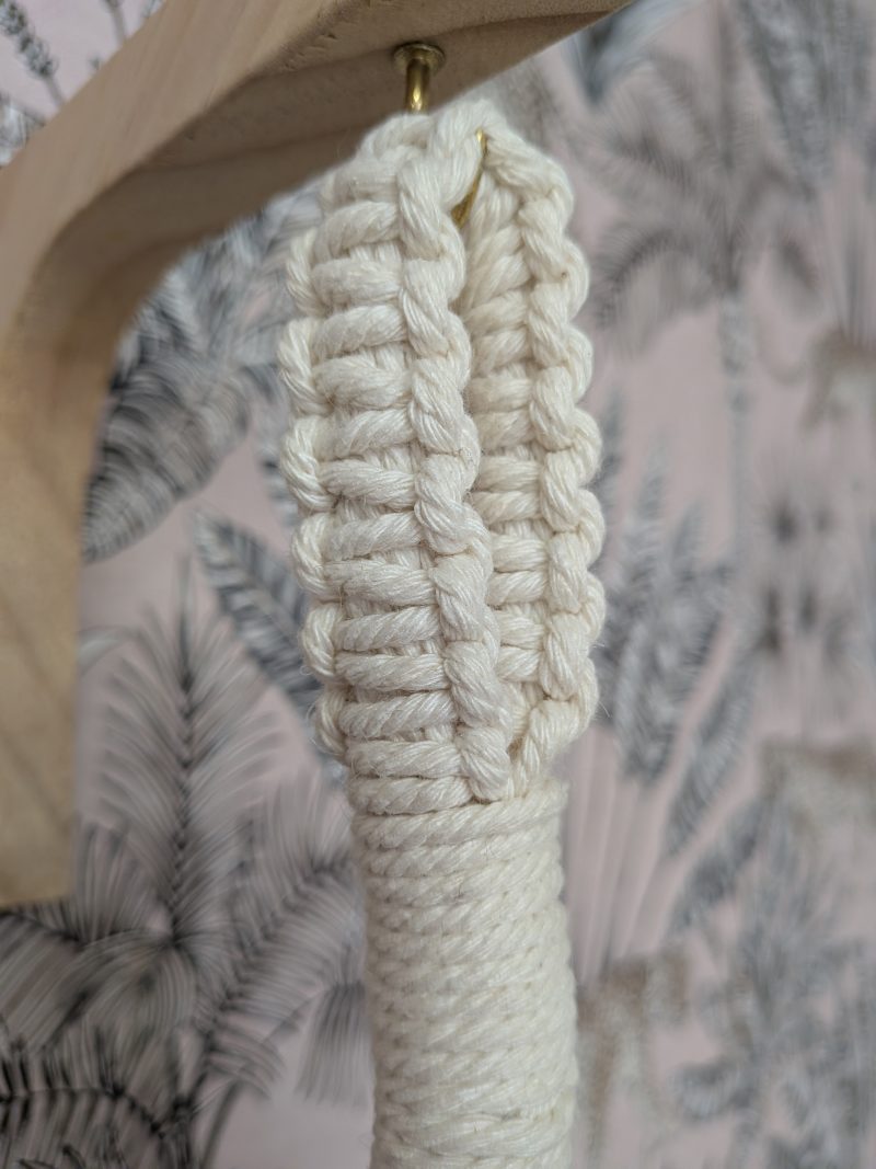 Macrame Hanging Shelf with Wood Slice | Round Plant & Trinket Shelf | Handmade Wall Decor