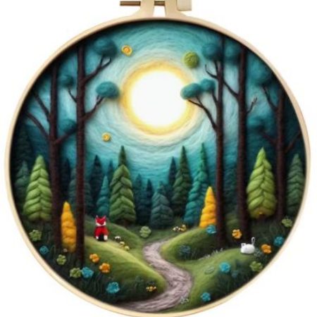 Wool Felting Kit for Beginners | Forest (20cm with Frame)