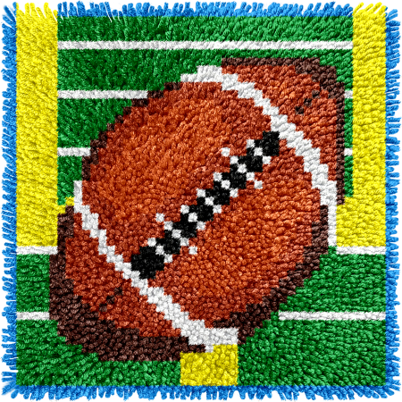 Children’s Rug Making Latch Hooking Kit | American Football (30x30cm)