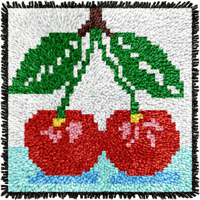 Children’s Rug Making Latch Hooking Kit | Cherries
