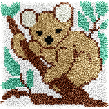 Children’s Rug Making Latch Hooking Kit | Brown Koala
