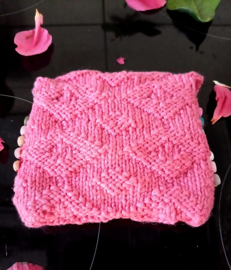Hand Knitted personal pink woman's private stuff holder
