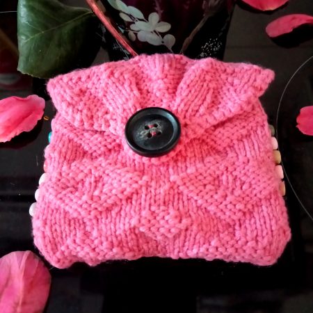 1./ Handmade Knitted woman's monthly essentials purse